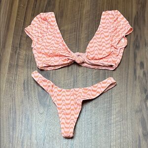 Dippin' Daisy's light orange thong Bikini Set